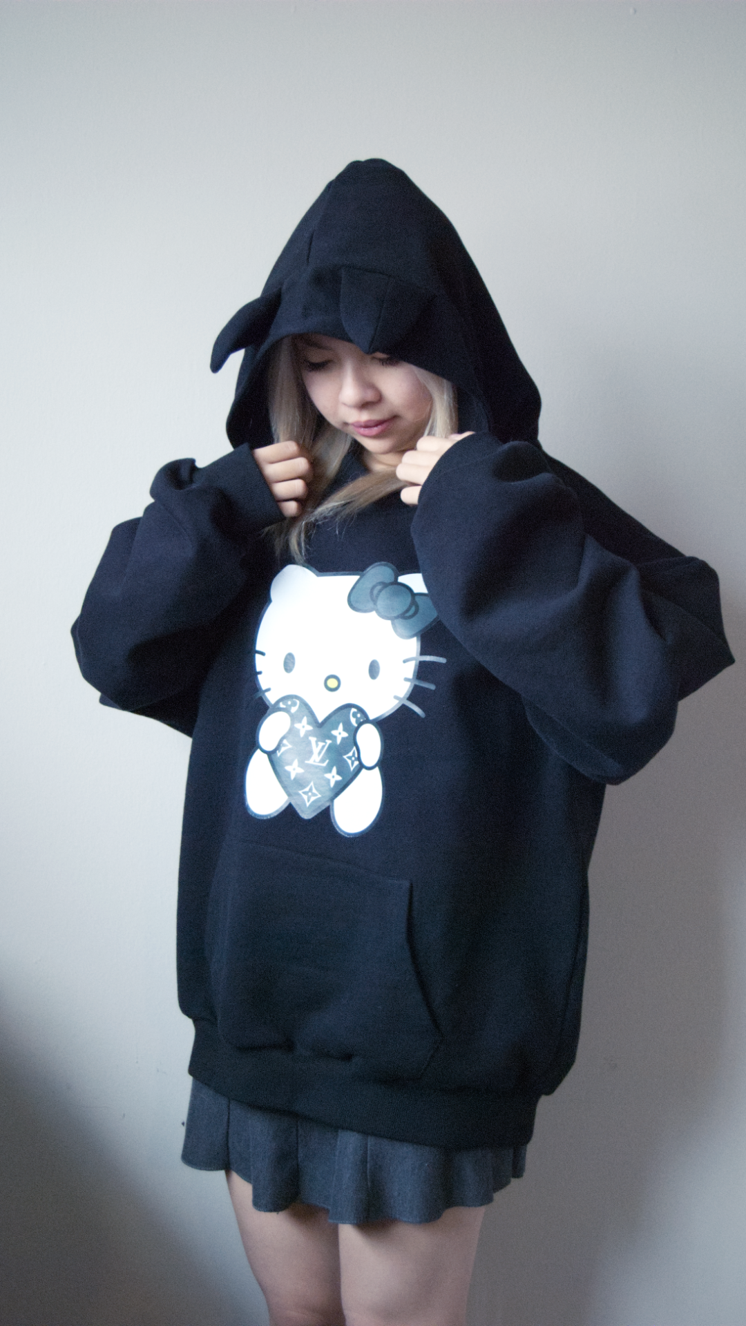 LV Hello Kitty Cat Ears Hoodie